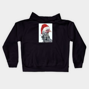 Dark Brahma Chicken Santa Kids Hoodie